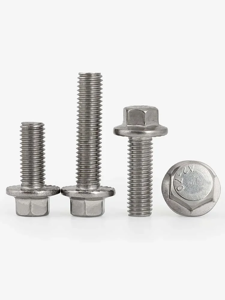 10pc GB5787 Hexagon Bolt Flanged M5 M6 Outer Hexagon Flange Screw Bolts 304 Stainless Steel  L=12-40mm 16MM Non-slip Small Head