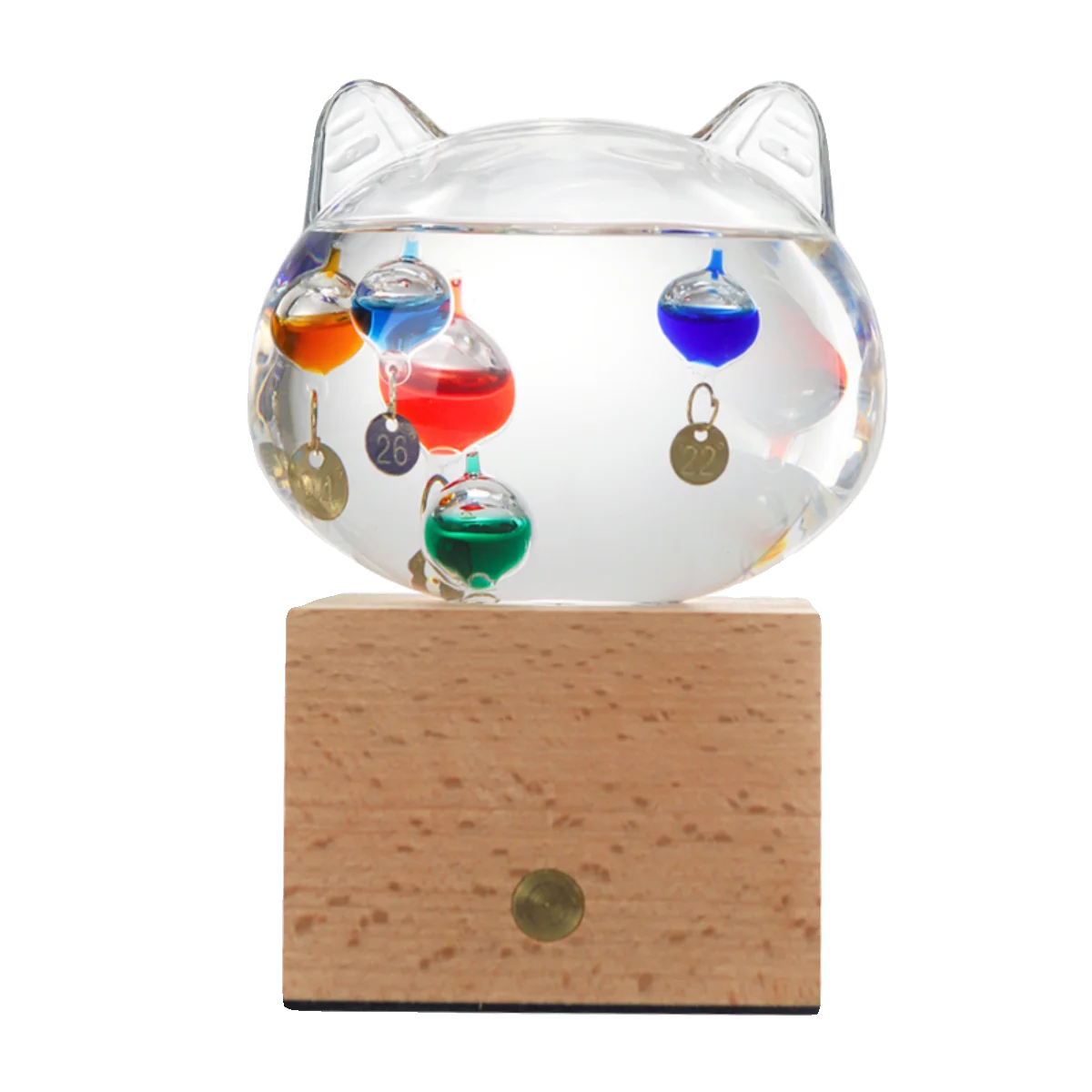 زجاج القط غاليليو ميزان الحرارة زخرفة الإبداعية ديكور المنزل عيد الميلاد هدية عيد ميلاد #4
