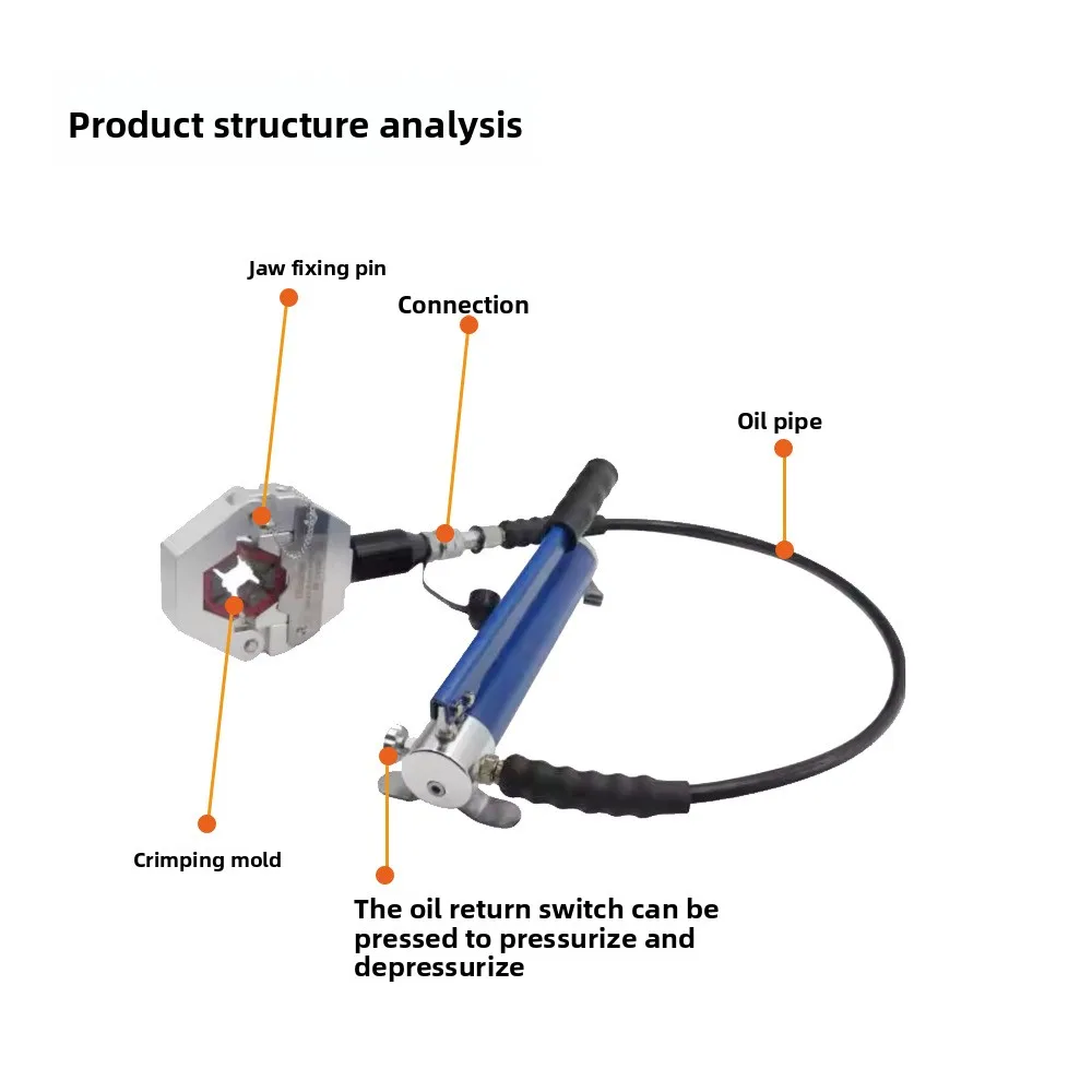 Manual Hydraulic Pipe Press Automotive Air Conditioning Portable Pipe Press Hose Crimping Tool Crimping Clamp Pipe Beer