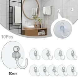 10Pc Suction Cup Hooks With Screw Nut 30-50 Mm Clear Sucker Pads Strong Adhesive Suction Holder For Car Glass Bathroom Wall Door