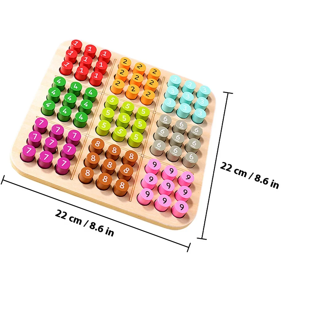 1Set Kids Sudoku Board Game Wooden Educational Intellectual Development Early Learning Arithmetic Board