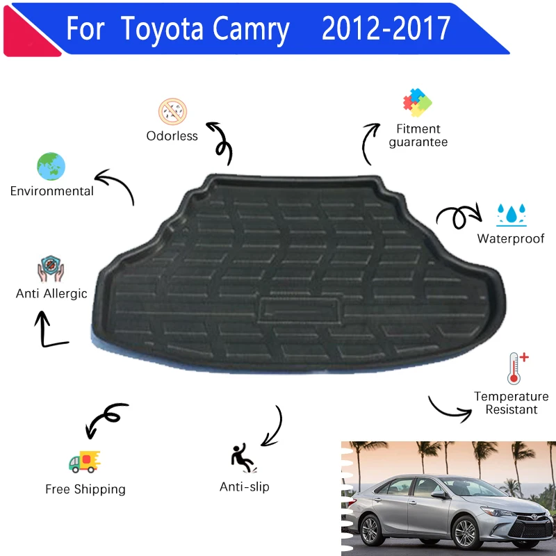 Car Trunk Storage Pad for Toyota Camry 50 Daihatsu Altis 2012~2017 Car Rear Boot Cargo Liner Trunk Floor Carpet Mat EVA Material