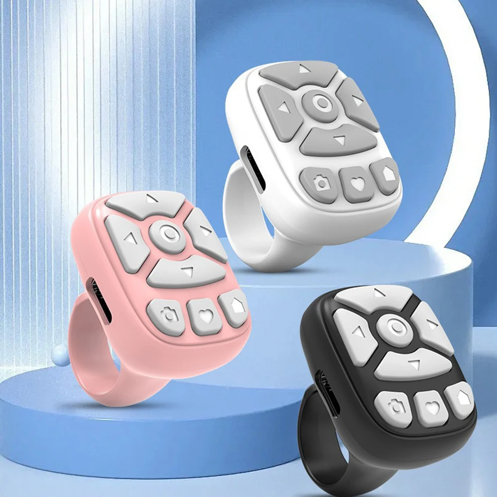 جهاز تحكم عن بعد صغير للهاتف المحمول متوافق مع بلوتوث لوحدة تحكم فيديو TIK Tok Scrolling Ring Fingertip Selfie لـ Xiaomi Apple