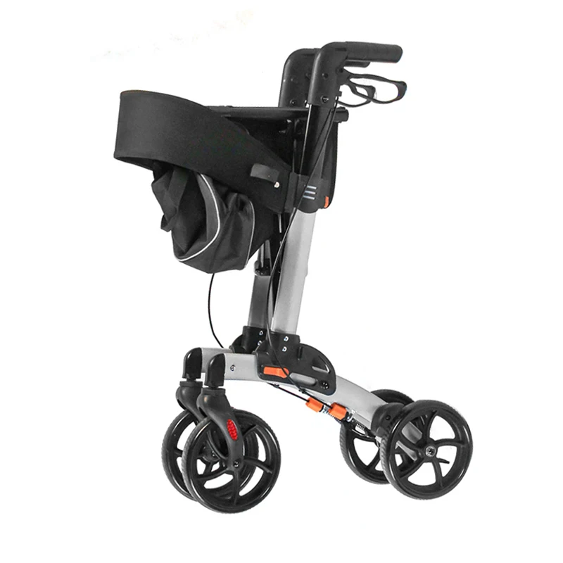 Professional Manufacturer Lightweight Folding Four Wheel Walker Rollator With Seat For Old People