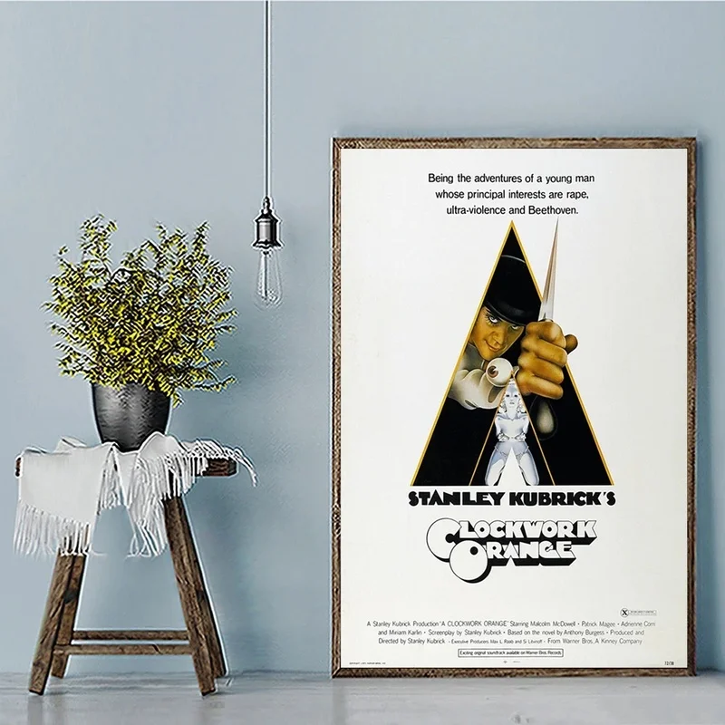 A Clockwork Orange Poster Movie Art Canvas Wall Art Print Classic 70's Vintage Wall Film Art Painting for Living Room Home Decor