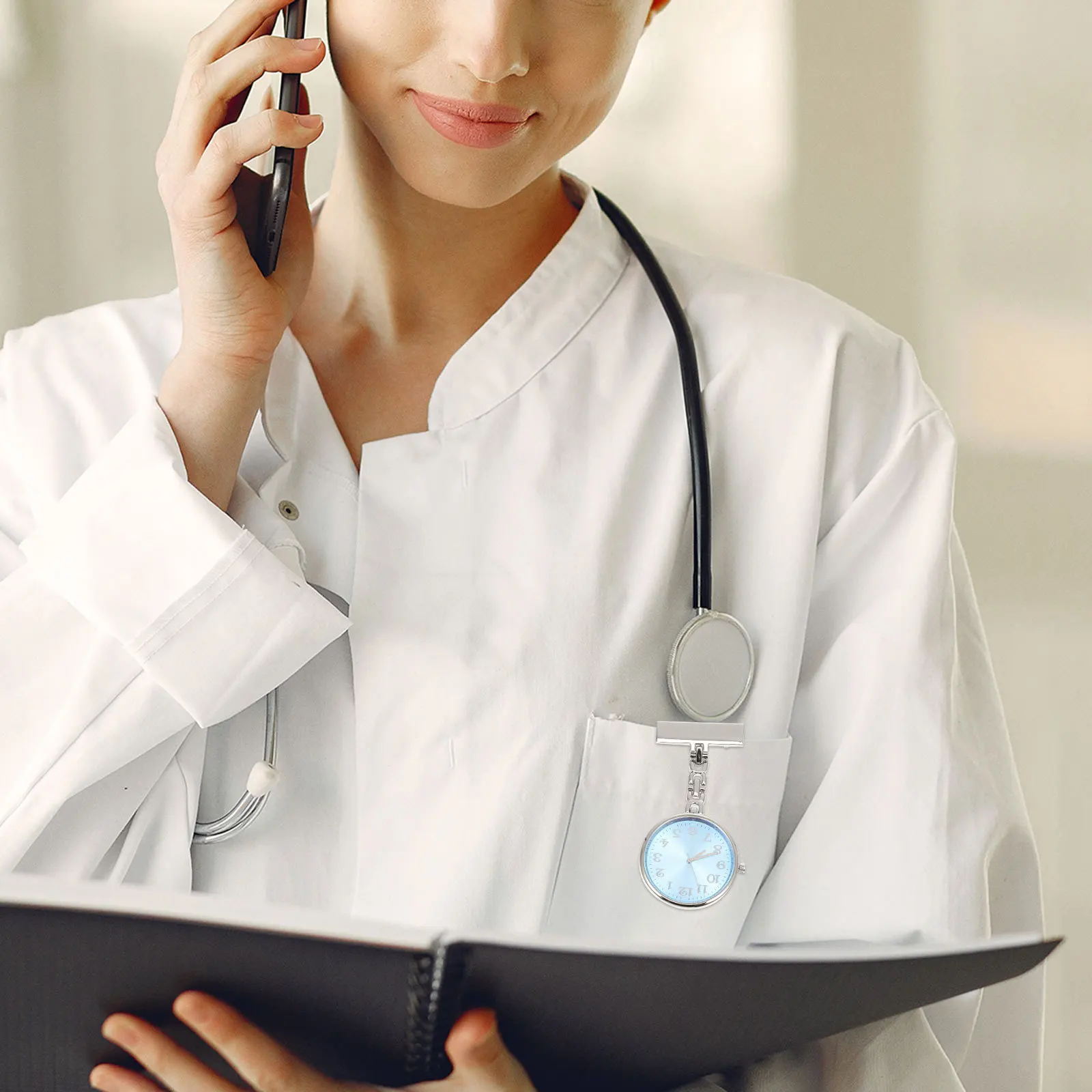 Nurse Pocket Watch Hanging Watch for Clinic Staff Durable Material Long Lasting Exquisite Design Stunning Appearance Clear Time