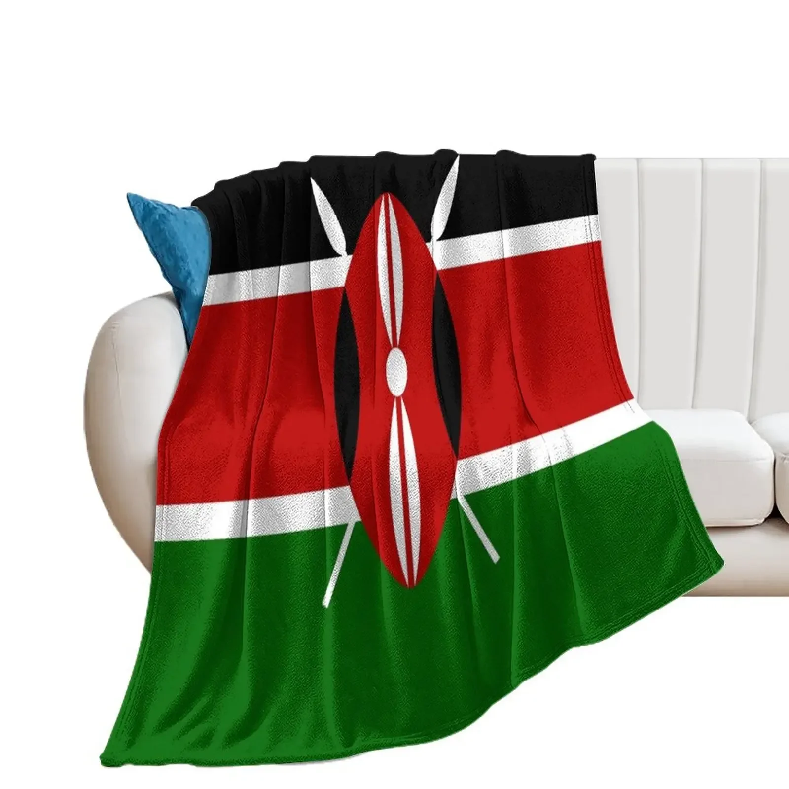 Flag of Kenya Throw Blanket Warm Shaggy Luxury Designer Softest Blankets