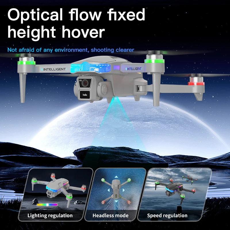 Drone pliable F177, avec double caméra HD, moteur sans balais, quadrirotor UAV, télécommande avec écran intégré de 4,3 pouces,