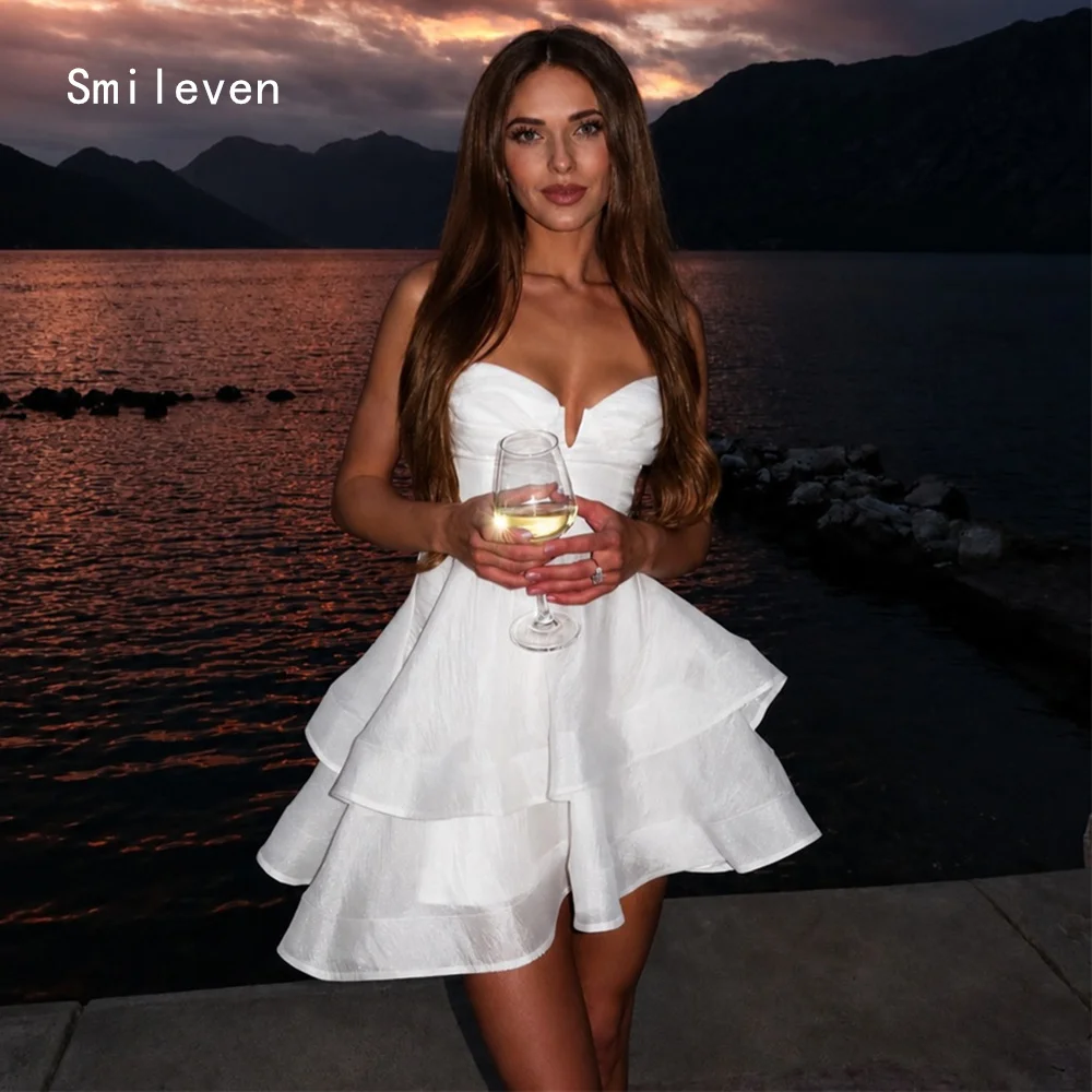 

Smileven Luxury Short A Line Evening Dress Sweetheart Organza Formal Prom Dresses Spaghetti Strap Party Gowns Customized 2026
