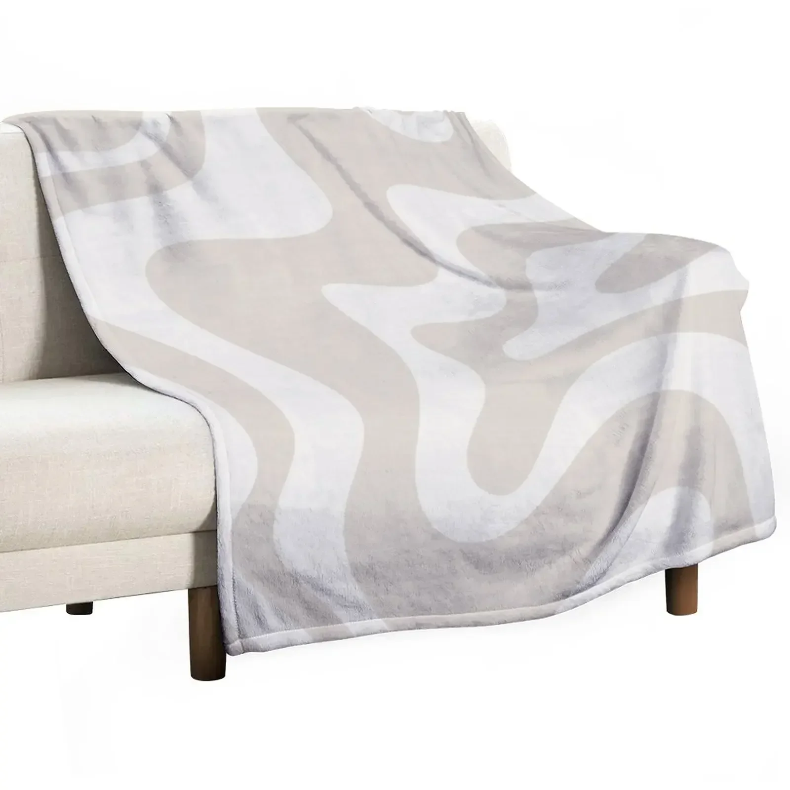 

Liquid Swirl Contemporary Abstract Pattern in Mushroom Cream Throw Blanket manga Bed Fashionable Blankets