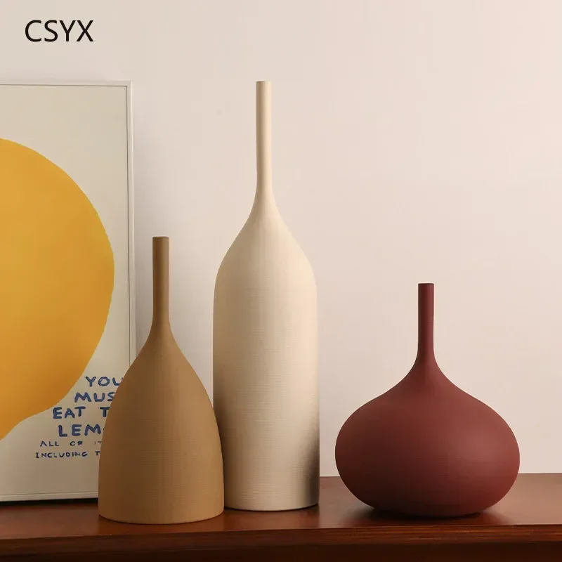 Jingdezhen Hand-brushed Ceramic Vase Retro Wabi Sabi Morandi Home Living Room Home Decor Vase Decoration Home Decoration