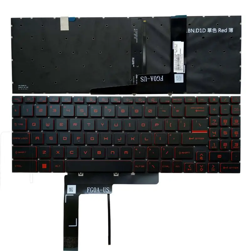 New US Keyboard For MSI Katana GF66 GF76 11SC 11UE 11UD 11UC, Bravo 15 B5DD, Sword 15 17 A11SC A11UG A11UE A11UC A11UD Red Back