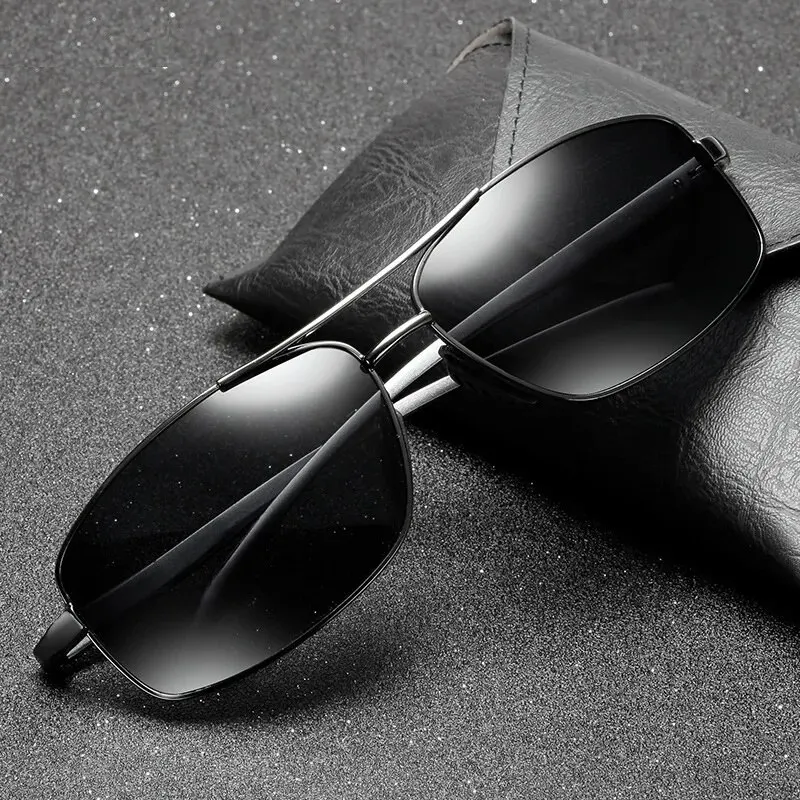 Fashion Men\'s Metal Sunglasses Aluminum Magnesium Frame Driving Sun Glasses Men Vintage Man Eyewear