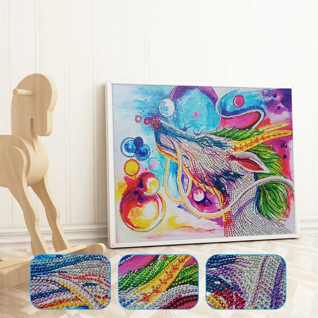 30*40CM DIY 5D Diamond Painting Animal Cross Stitch Kit Partial Special Shaped Embroidery Mosaic Art Decoration