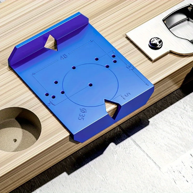 

1pc Plastic Hinge Drilling Guide, Cabinet Door Installation Positioning Tool, Woodworking Punch Locator for Hinge Mounting