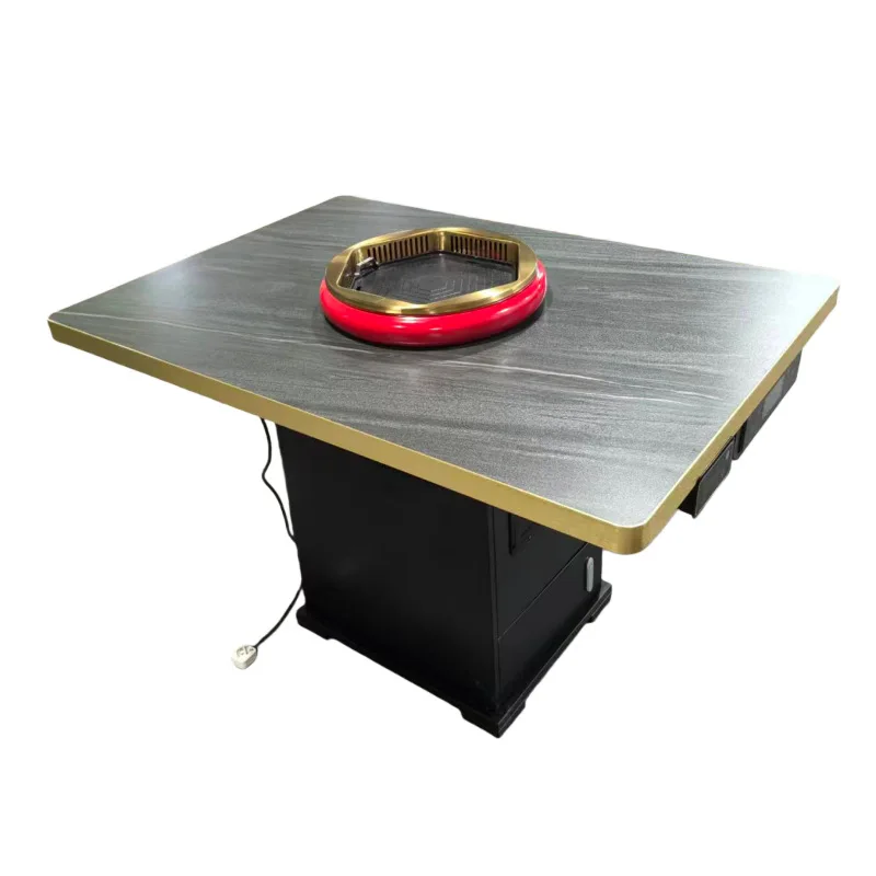 Korean electric grill Commercial self-service barbecue grill Rhombus grill embedded in the barbecue table Smokeless purified
