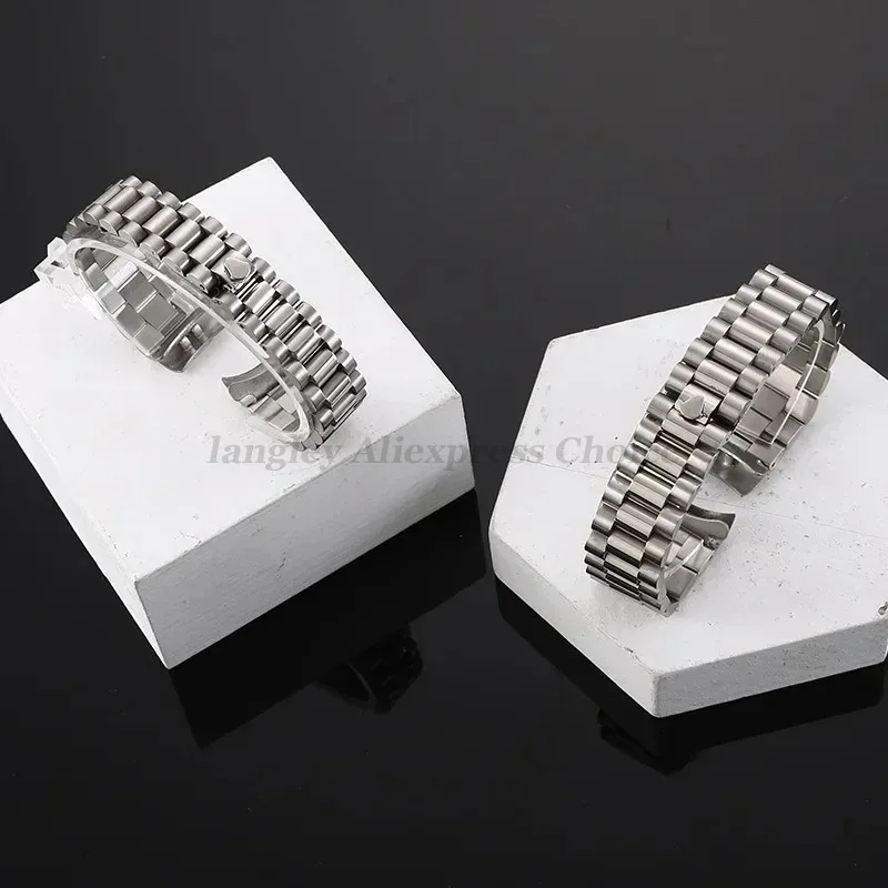 17mm 20mm Stainless Steel Strap for Rolex Watch Band for Oyster Bracelet Curved End Metal Belt Men Watch Replacement Wristband