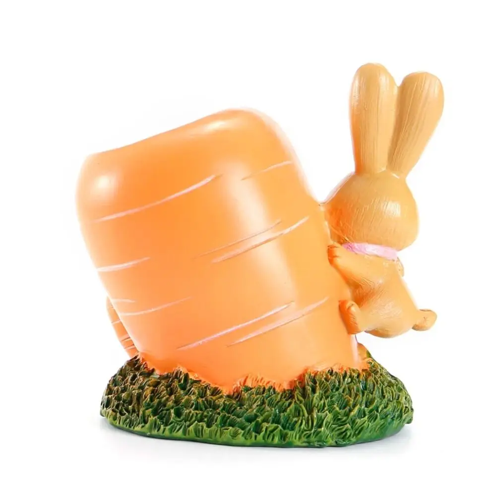 Украшение стола, держатель для карандашей, кролик, морковь, настольные украшения, держатель для ручек, офисное хранилище, полимерный стол, органайзер для канцелярских принадлежностей для дома