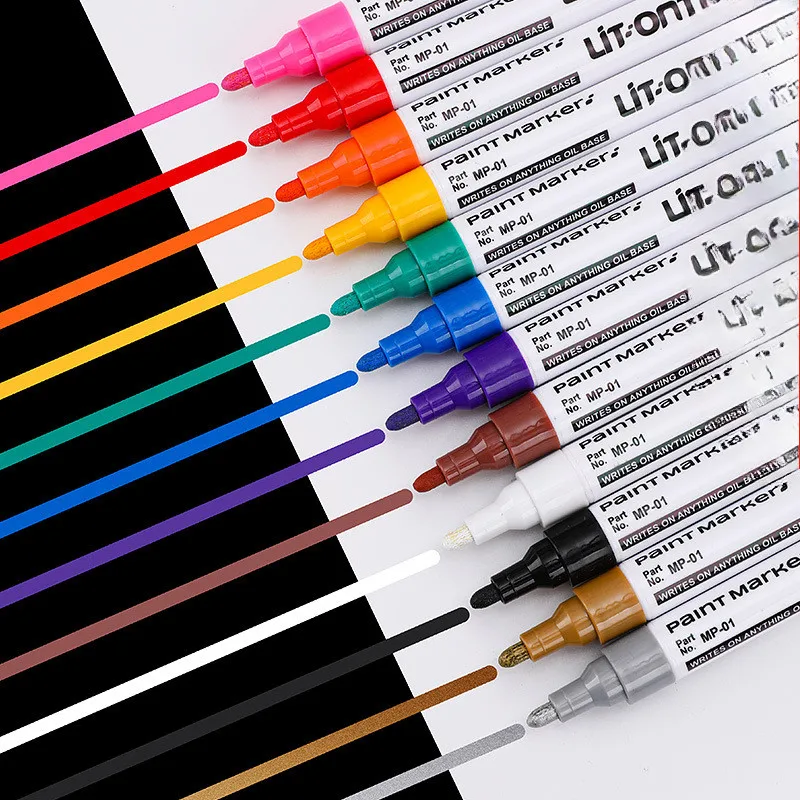 

Paint Pens Oil-Based Paint Marker Photo Album Graffiti Pen Never Fade Quick Dry Gold and Silver Sign Pen for Wood Fabric Canvas