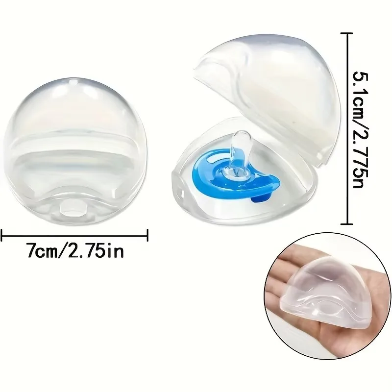 Transparent Pacifier Case Pacifier Holder Box BPA-Free Nipple Shield Case for Travel and Home