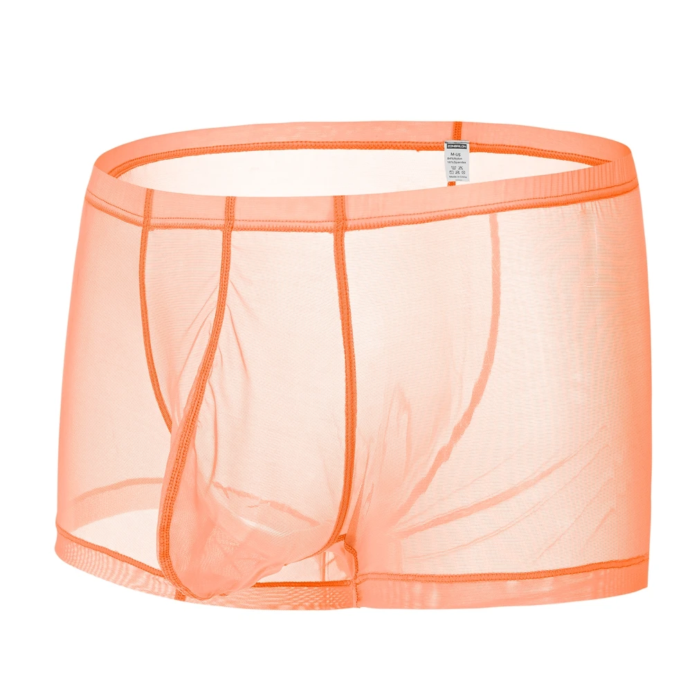 Zonbailon Men's Breathable Cool Mesh Trunks Boxers Sexy Transparent  Underwear M-3XL