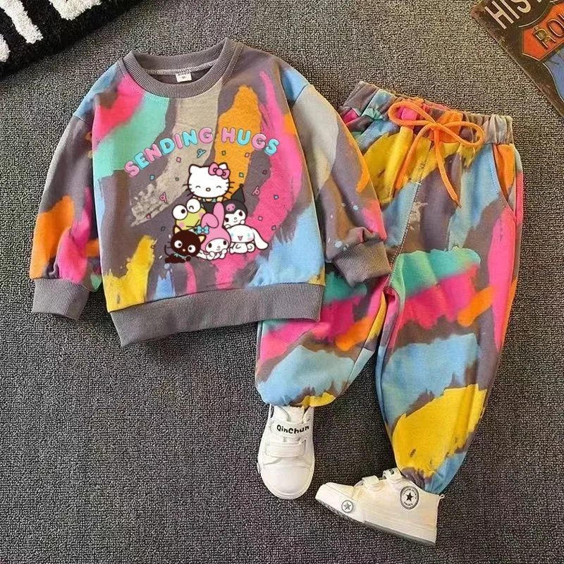 

Spring Toddle Baby Clothes Set Fashion Graffiti Sweater and Pant Outfit Children Boy Girl Cartoon Printed Top and Bottom Tracksu