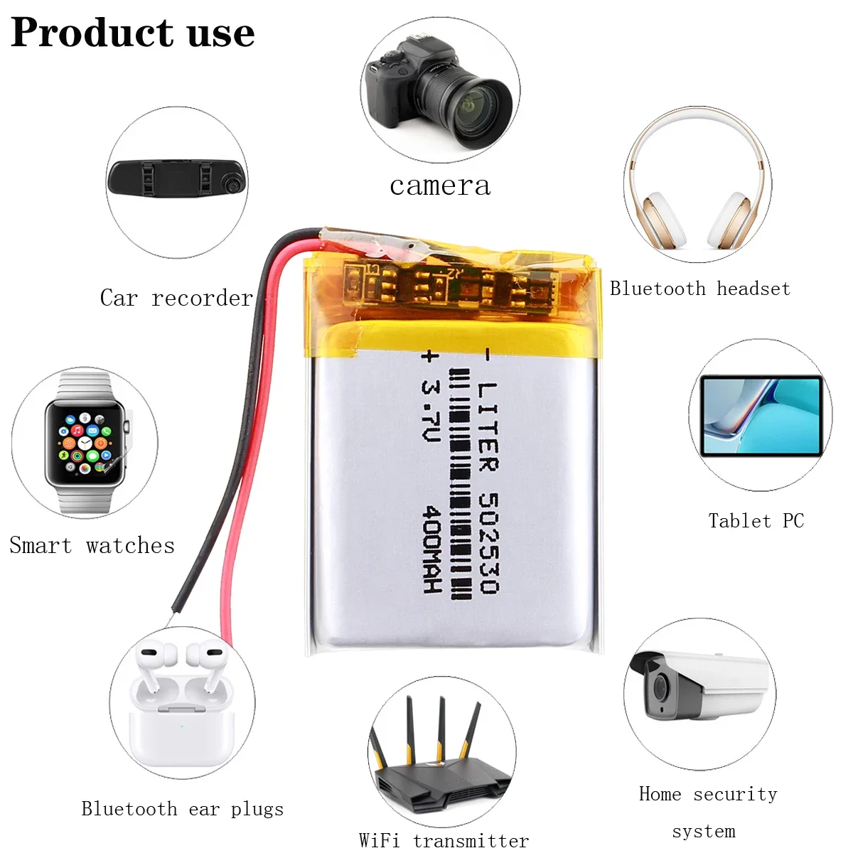 3.7V lithium polymer battery 502530 052530 MP3 stereo Bluetooth little point reading pen 400MAH