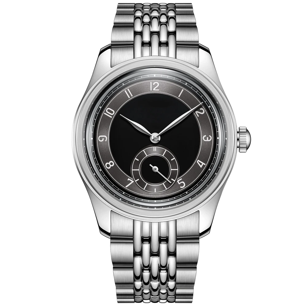 NIEUWE PIERRE PHILIPPE Veld Horloge Zwart Emaille Wijzerplaat Retro Pijl Pilot Horloge Mannen Mechanische Handmatige Hand Wind Horloge ST17