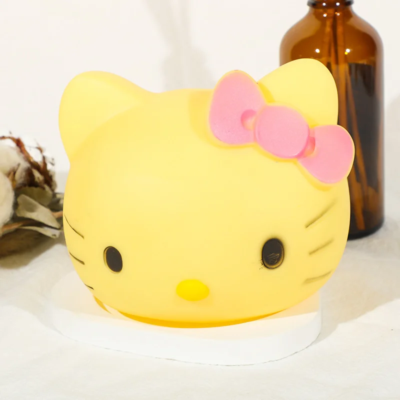 Kawaii Sanrio Hello Kitty Bedside Night Light Figures Toy Childrens Home Decoration For Children Christmas Birthday Gift