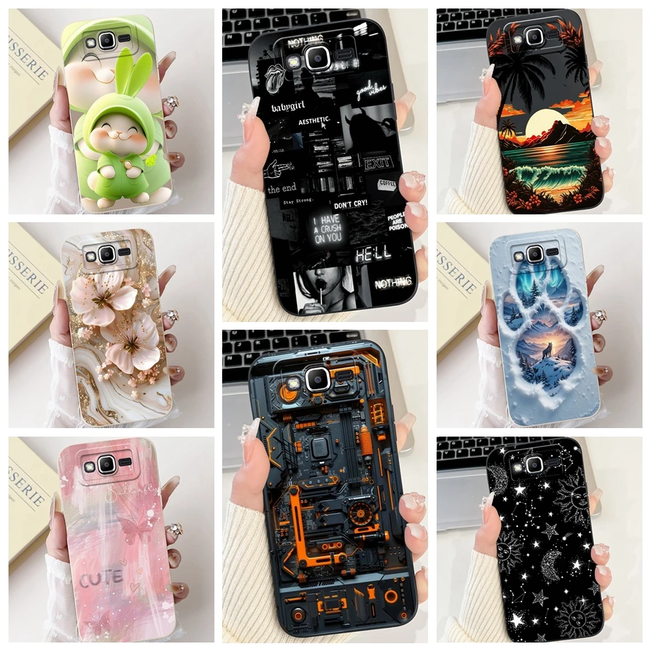 

For Samsung Galaxy J2 J200F J2 Prime J2 Core Phone Case Soft Silicone Back Cover Funny Cartoon Luxury Flower Funda Anti-knock