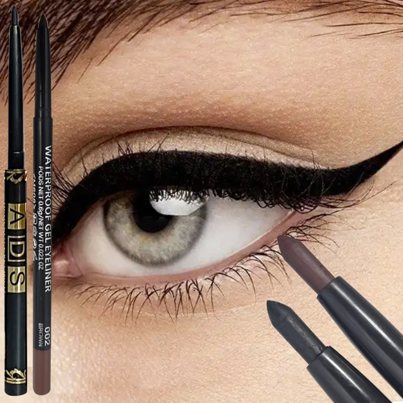 1/3 قطعة أسود براون كحل أقلام مقاوم للماء طويلة الأمد سهلة لارتداء العين اينر جل ماتي التجفيف السريع كحل القلم ماكياج العين #1