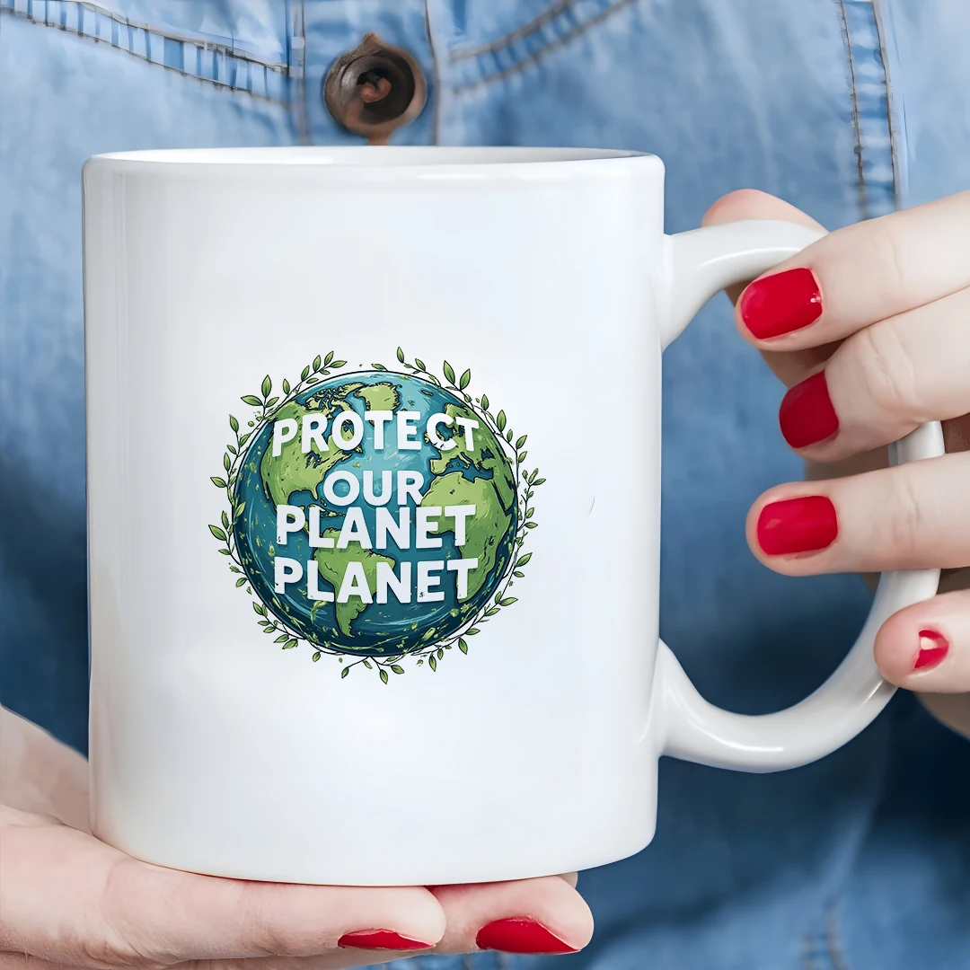 

11oz Eco-Friendly Earth Cup + Planet Illustration + Kids Family Office Cup - Perfect Christmas Gift