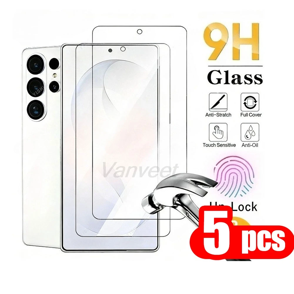 

1-5PCS Fingerprint Unlock Tempered Glass For Xiaomi Poco X7 Pro F7 Anti-Shatter For Xiaomi Poco F7 Ultra Screen Protector Clear