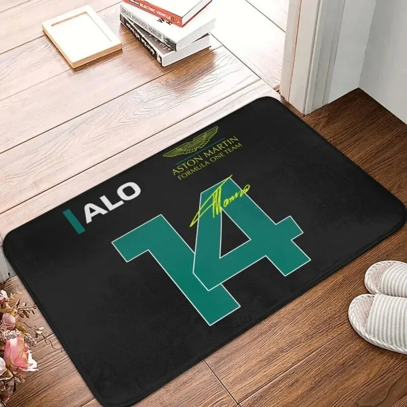 Fernando Alonso 14 Aston Martin F1 Anti-slip Doormat Floor Mat Carpet Rug for Kitchen Entrance Home Bathroom Footpad Mats