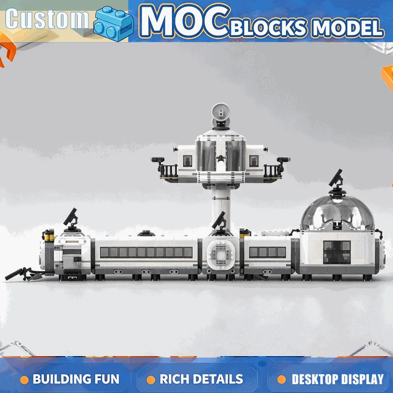 2857PCS Futuristic Space Research Outpost Building Blocks Interstellar Station Model With Solar Panels DIY Assembly Display Gift