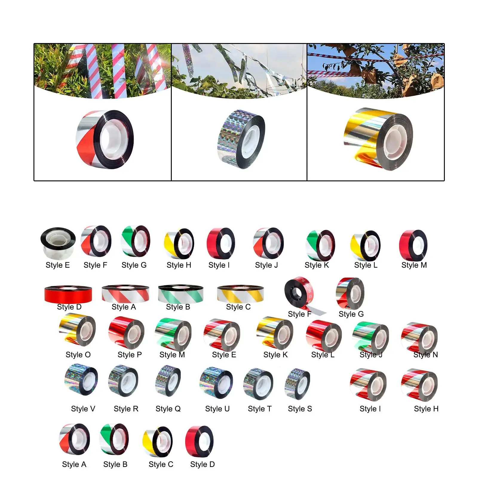 Bird Scare Tape Ribbon Easy Use Bird Reflective Tape for Pigeon Crows Lawn