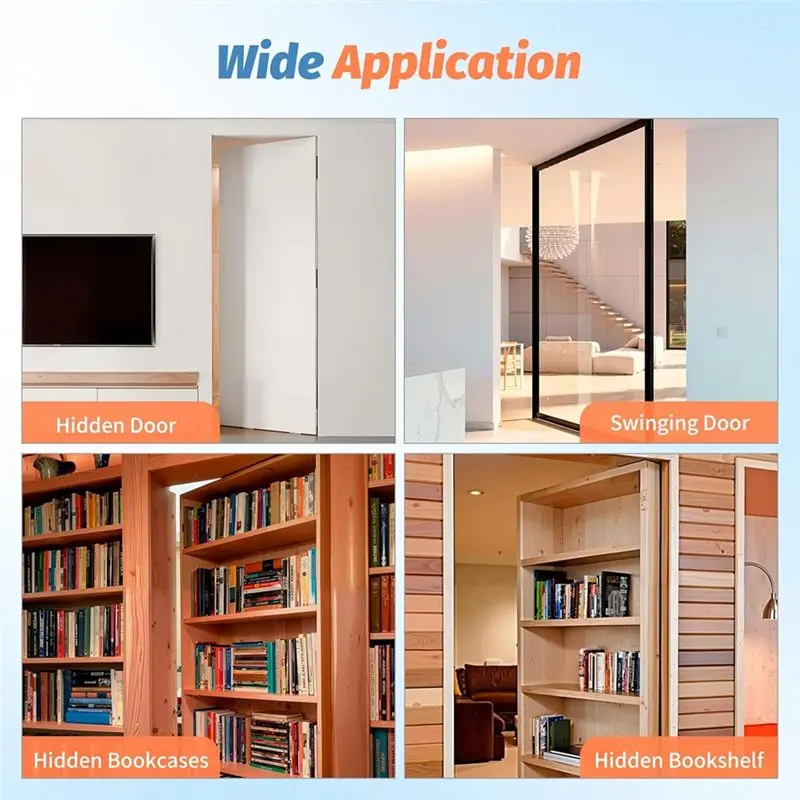 

Door Hinge 570LBS Load-Bearing, 360°Rotation Swinging Hinge Compatible With Secret Doors Bookcase, With Glove