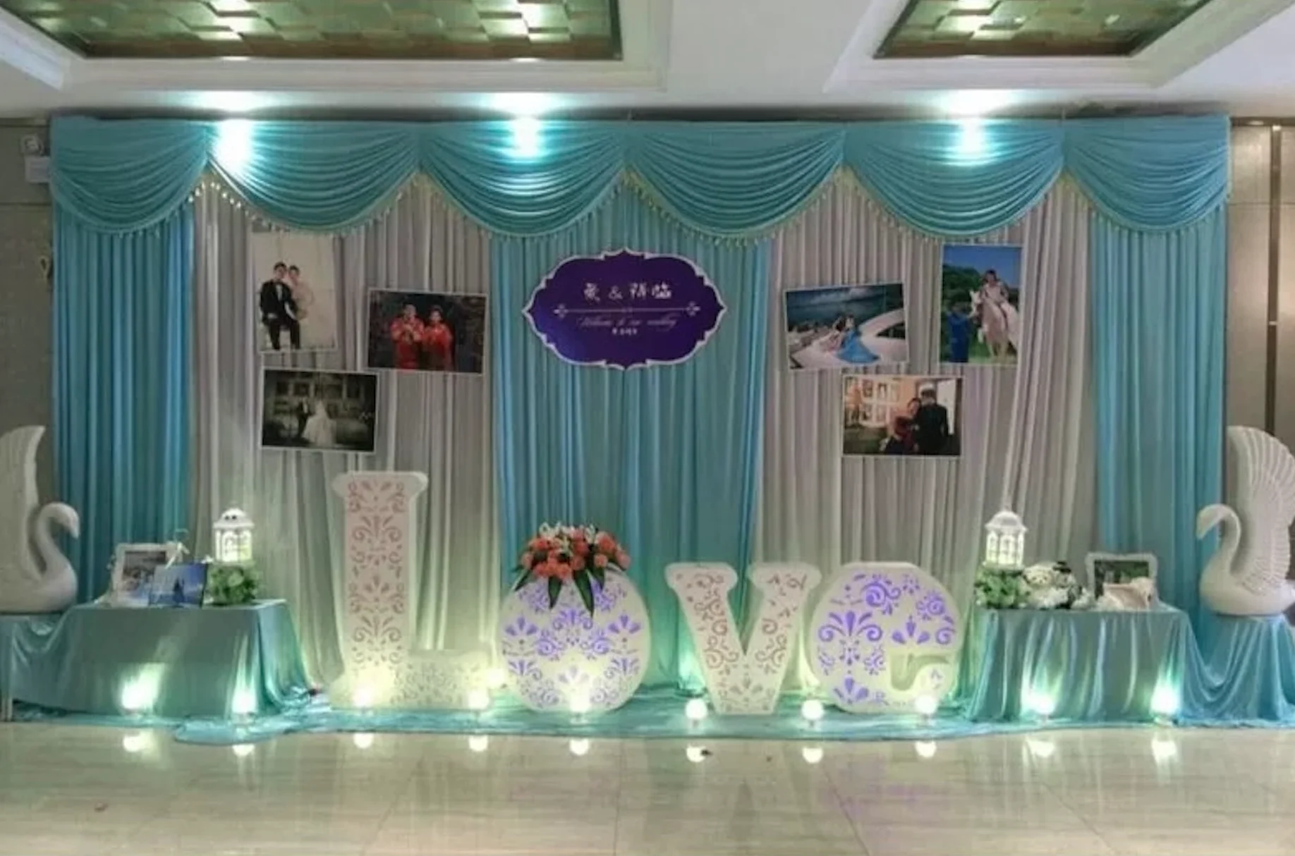 

Роскошная белая драпировка 3x6 м (10x20 футов) с голубыми драпировками и кистями в стиле Тиффани для вечеринок, свадеб и крупных мероприятий