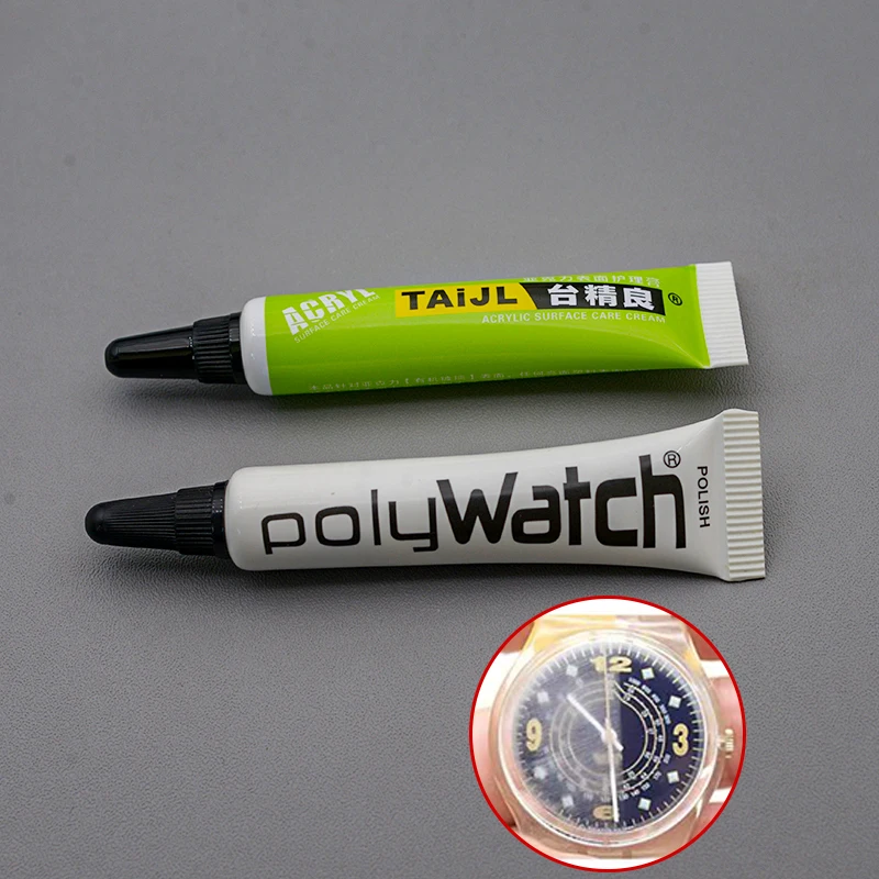 Polywatch Glass Polishing Compound and Grinding Paste Tool Kit for Repairing Scratches on Acrylic and Crystal Glass