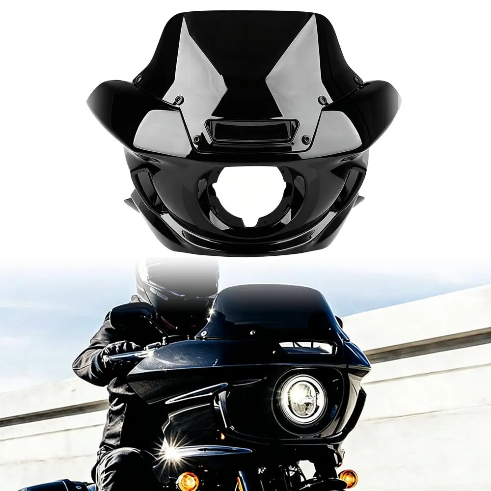 High Quality Fairing Windshield For Harley Softail Low Rider St / El Diablo Easy Install Abs Plastic Surface Painted Gloss Black