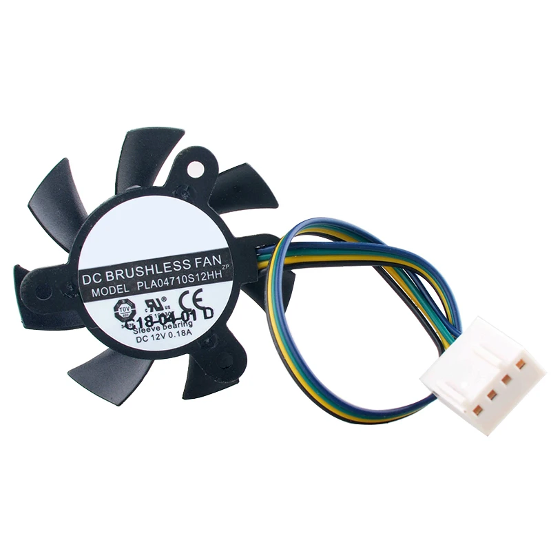 PLA04710S12HH 37mm Diameter 25x25x25mm Hole Spacing DC12V 0.18A 4-Pin Cooling Fan for Industrial Computer CPU GPU