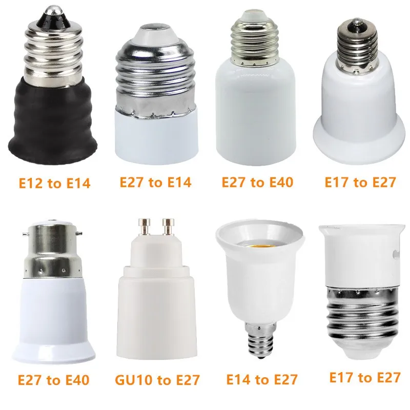 E27 E12 E14 B22 GU10 connettore a spina accessori portalampada apparecchio di illuminazione Base lampadina adattatore a vite presa per lampada bianca