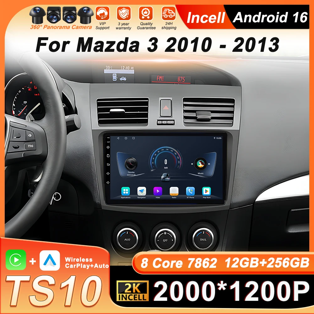 

2 Din Android 16 For Mazda 3 2010 2011 2012 2013 Car Radio Video Player Wifi Wireless Carplay Autoradio Stereo Head Unit DSP BT