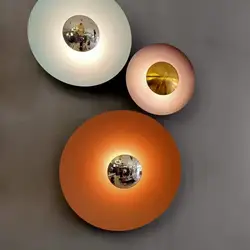 Nordic Round Wall Lamp Designer Living Room Dining Room Study Led Wall Lights Bedroom Bedside Ufo Wall Led Lights Lampara De