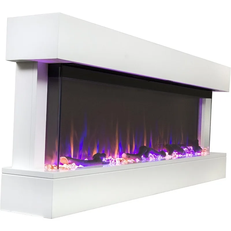 Touchstone Chesmont Smart Electric Fireplace- Wall Hanging with Wide  Mantle fireplace electric flame