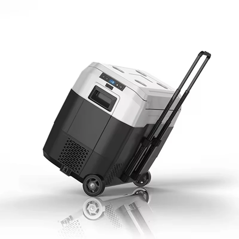 

Portable Car Fridge with Wheels Fast Freezing Compressor Freezer Refrigerator Single Zone 55W 40 Liter 35QT Travel Fridge