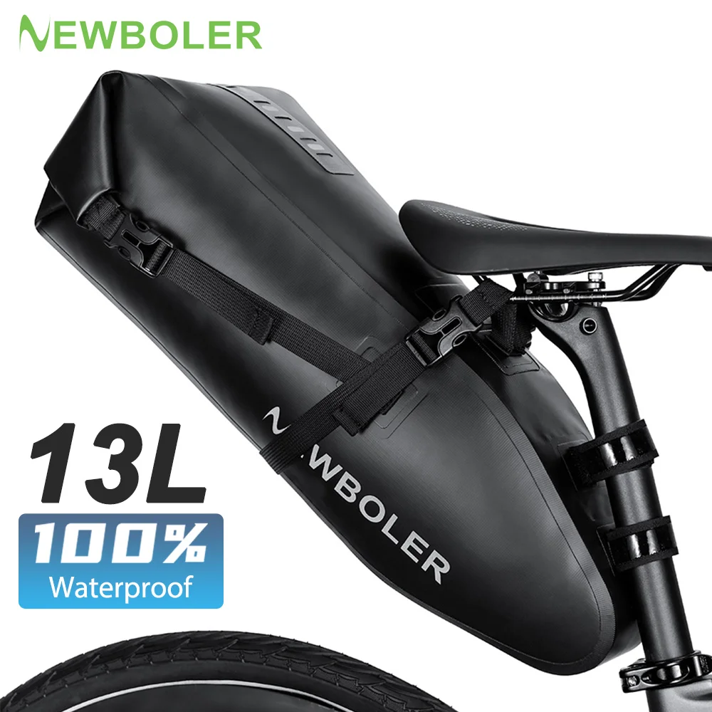 

NEWBOLER Велосипедная седельная сумка Водонепроницаемая MTB дорожная велосипедная сумка 13л Большая вместительная велосипедная сумка Складная задняя сумка с хвостом Аксессуары для багажника