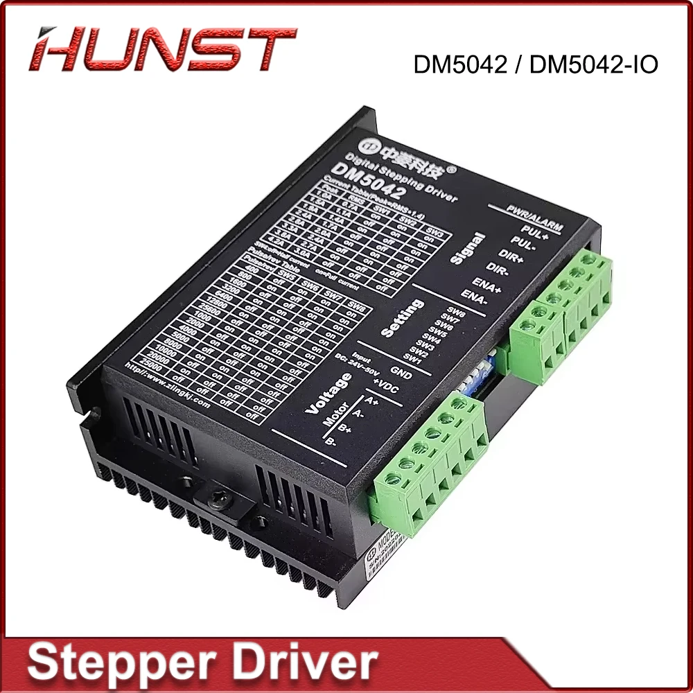 HUNST DM5042 and DM5042-IO Two-phase Stepper Motor Pulse Speed Control Drivers are Suitable for Rotation and Lifting.