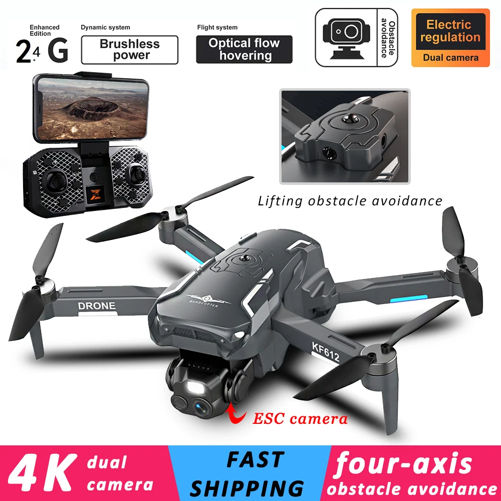 

NEW KF612 Aerial Photography Drone Lifting 360° Obstacle Avoidance Professional 4K HD Dual Camera Indoor Folding Quadcopter Dron