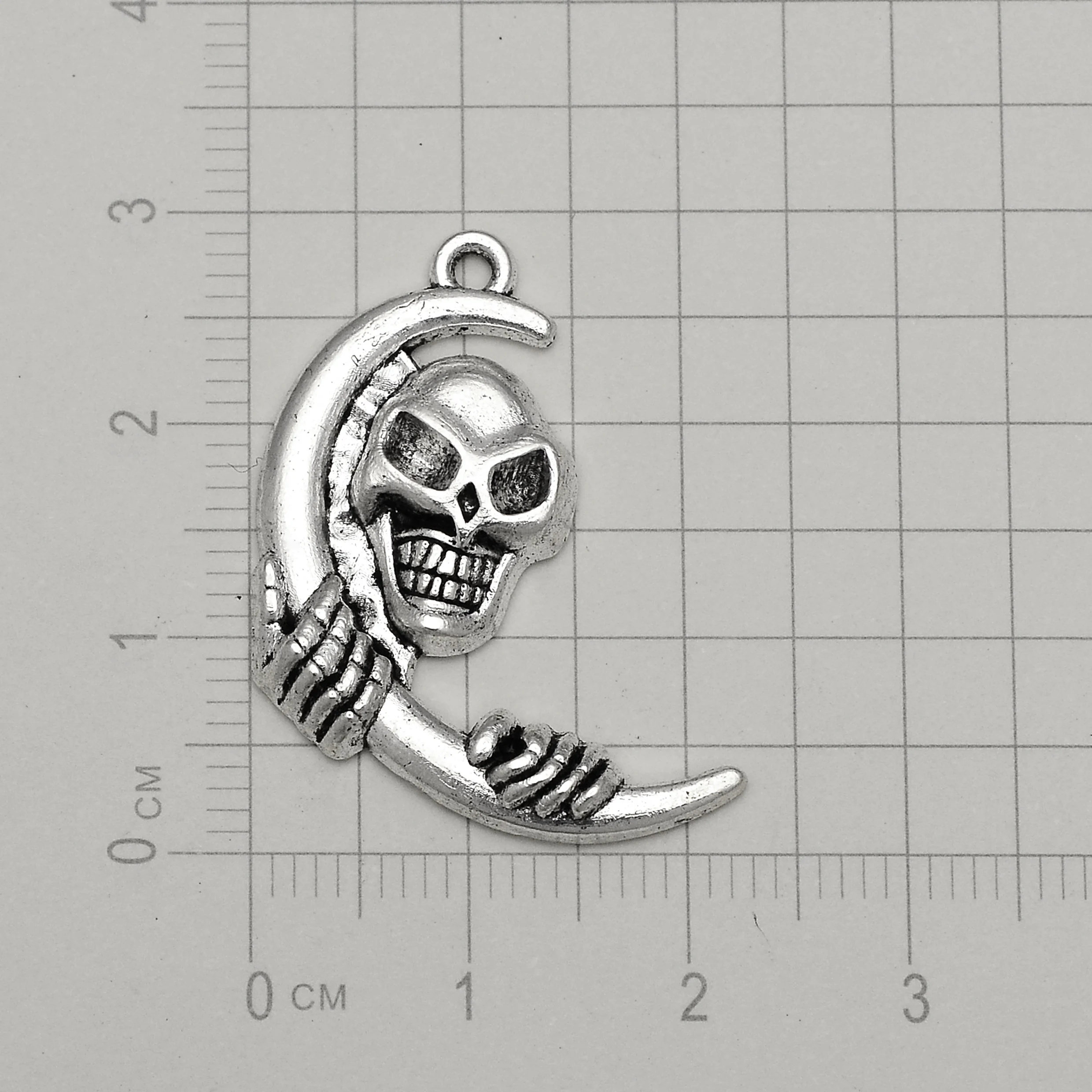 10pcs/lot Wizard Skull Head Spider Web Bat Death Skeleton Charms Halloween Pendant For Diy Jewelry Making Supplies Accessories